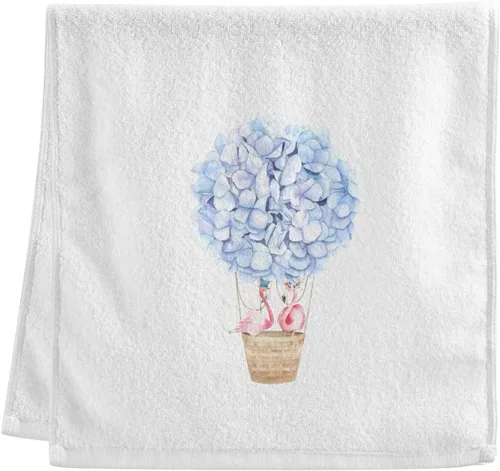 Toallas de algodón suave para lavado facial, flores, acuarela, hortensias y parejas, flamencos, toallas de mano para entrenamiento, baño, juego de 2