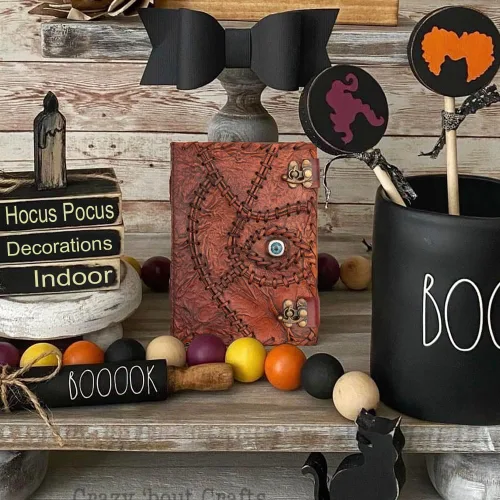 Miniatura 2 de ULCH Hocus Pocus, libro de hechizos Hocus Pocus, decoración de Halloween, libro de sombras y libro de hechizos con decoración de bruja y cerradura