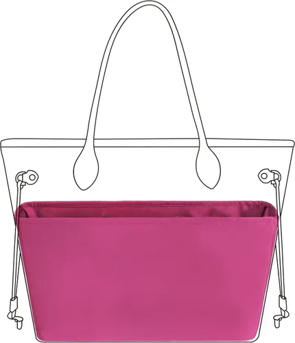 DGAZ Organizador de bolso personalizado o inserto de almohada para bolsas LV Neverfull MiniPMMMGM, organizador de bolsas suave y sedoso, bolso de