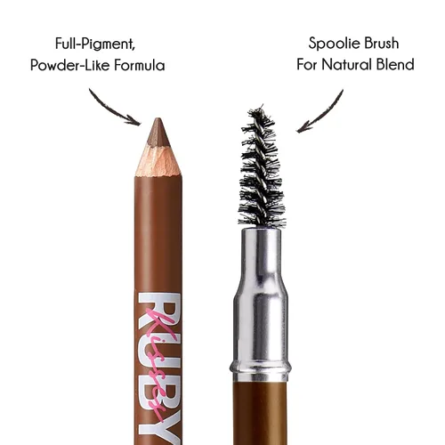 Miniatura 4 de Ruby Kisses GoBrow - Lápiz de cejas, afilable, de larga duración, lápiz de madera para cejas de aspecto natural, paquete de 3 (marrón chocolate)