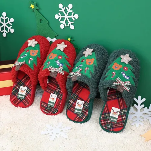 Miniatura 7 de CORIFEI Pantuflas de Navidad para invierno con soporte de arco de espuma viscoelástica y suela de goma