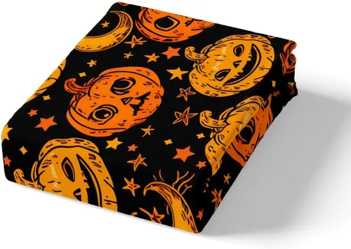 Miniatura 7 de Juego de edredón de calabaza para niños, con estampado de calabaza, estilo Halloween, juego de ropa de cama para niños, juego de ropa de cama