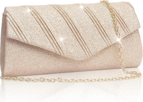 Larcenciel Bolsos de noche para mujer, bolsos de mano con sobre con purpurina, bolso formal para mujer, para citas, salidas nocturnas, fiestas, 8.7