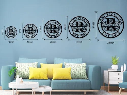 Miniatura 5 de Regalos de Boda para Parejas 2025, Letreros de Nombre Personalizados de Metal, Letreros de Nombre Personalizados, Letrero de Apellido Familiar