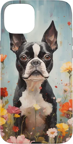 Miniatura 9 de Boston Terrier in Flower Garden Dog Art Lovers Design Case for iPhone 17