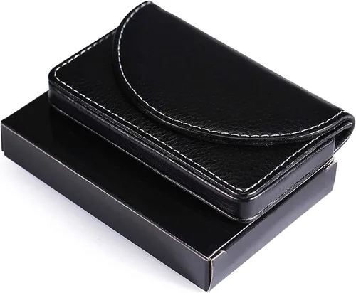 Miniatura 6 de Funda de piel para tarjetas con cierre magnético, Piel Negro