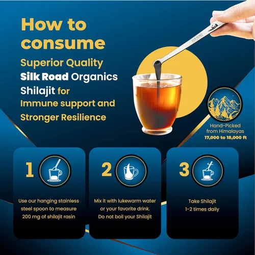 Miniatura 4 de Shilajit Silk Road Organics - Resina pura de Shilajit del Himalaya con más de 85 oligoelementos y ácido fúlvico para energía y apoyo inmunológico