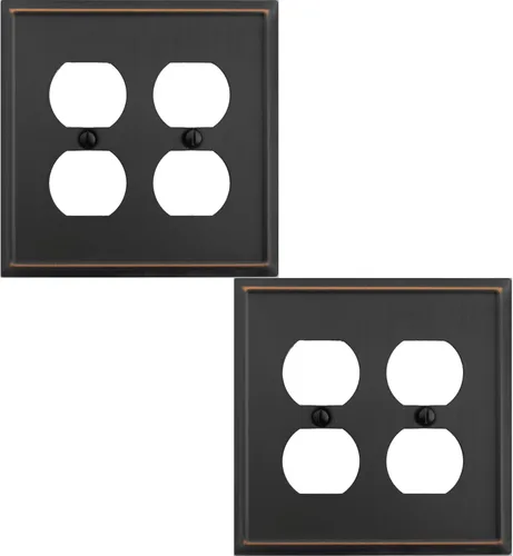 Miniatura 8 de OKAWYC Cubierta de Interruptor de Luz de Palanca Individual Aria Placa de Pared Metálica, Paquete de 4 Bronce Envejecido 1 Gang, Cubierta
