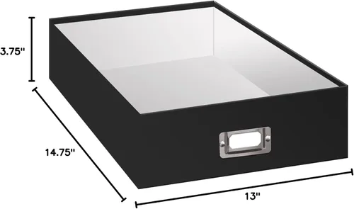 Miniatura 4 de Pioneer Caja de almacenamiento jumbo para álbumes de recortes, color negro, 14.75 pulgadas x 13 pulgadas x 3.75 pulgadas