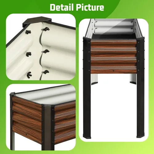 Miniatura 2 de SnugNiture Cama de jardín elevada con patas, 48 x 18 x 32 pulgadas, maceta elevada de metal para exteriores, patio trasero, balcón