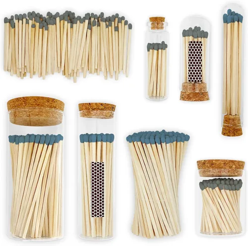 Miniatura 5 de Cerillas de acero azul de 4 pulgadas (200 unidades, con calcomanías llamativas incluidas) Decorativo único y divertido para tu hogar, regalos