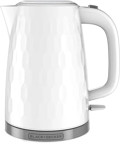 Miniatura 2 de BLACK+DECKER Hervidor eléctrico inalámbrico de 1.7L, KE1560W, textura premium, ventana de agua, hervir rápido, apagado automático, blanco