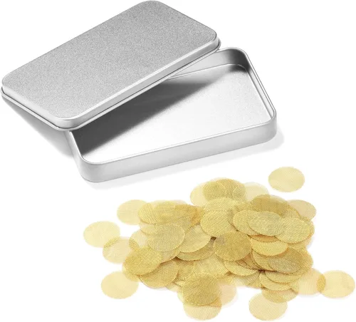 Pantallas de tubería 200 piezas de latón 3/8" (0.375 pulgadas | 0.374 in) para cubetas con caja de almacenamiento de metal