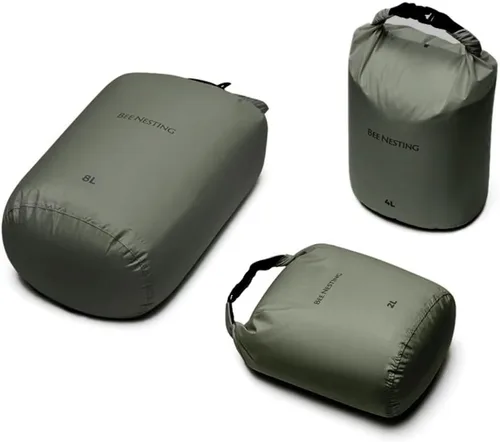 Miniatura 8 de Bee Nesting Juego de bolsas secas ultraligeras para mochileros, saco seco impermeable para camping, senderismo, motocicleta, saco de cosas ligeras