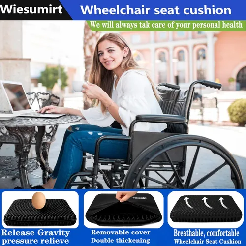 Miniatura 6 de Cojín de asiento de gel de tamaño grande para sentarse prolongadamente, extra grande y grueso, cojín de asiento para espalda, ciática, cadera