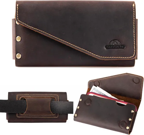 Miniatura 8 de Topstache Funda de cuero para teléfono con trabilla para cinturón para iPhone 17/17 Pro/16/16 Pro, Galaxy S25/S24 - Soporte para cinturón
