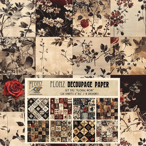 Miniatura 7 de Decoupage - Paquete de papel (24 hojas de 6 x 6 pulgadas) para recién nacido, FLONZ, papel de estilo vintage para decoupage y manualidades Uno