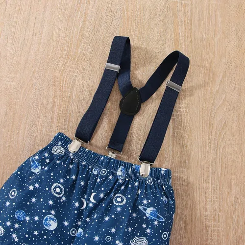 Miniatura 18 de Ropa divertida para el primer cumpleaños para bebé, ropa para bebé, con corbatín, mameluco, pantalones, conjunto de tirantes, trajes de pastel