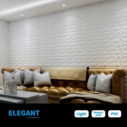 Miniatura 3 de Art3d Paquete de 33 paneles decorativos de pared de PVC de 12 x 12 pulgadas para decoración de pared interior, sala de estar, fondo de TV, Blanco