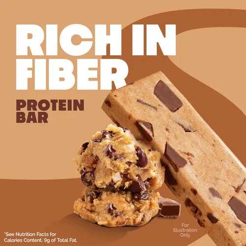 Miniatura 4 de Quest Nutrition Barras de proteína de masa de galletas con chispas de chocolate, 21g de proteína, 1g de azúcar, 4g de carbohidratos netos, alto