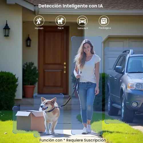 Miniatura 7 de Cámara de seguridad inalámbrica para exteriores con panorámica de 300°, sin suscripción, almacenamiento en la nube/SD gratuito de 7 días, detección