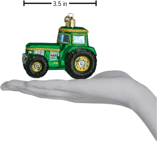 Miniatura 3 de Old World Christmas - Adorno de tractor de vidrio soplado para árbol de Navidad, decoración festiva artesanal, colección de herramientas