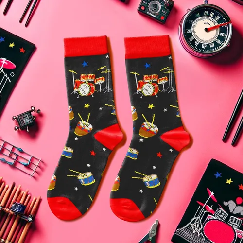 Miniatura 2 de HAPPYPOP Calcetines divertidos de música para hombres, regalos novedosos, regalos para amantes de la música, regalos para hombres, Multi