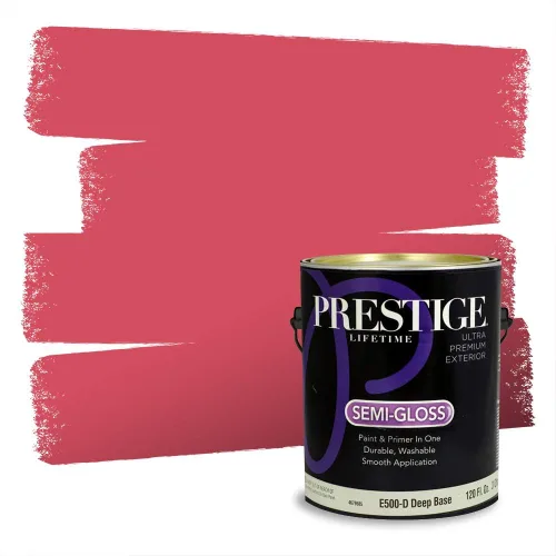 Miniatura 601 de Prestige Paints Pintura exterior e imprimación en uno, 1 galón, plano, coincidencia comparable de Valspar* Amber Rose*
