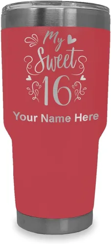 Miniatura 40 de LaserGram Taza aislada al vacío de 20 onzas, My Sweet 16, grabado personalizado incluido (gris)