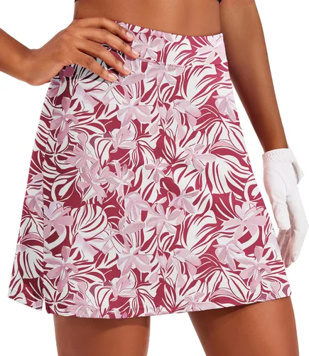 Miniatura 28 de Ekouaer Falda pantalón de golf de 16 pulgadas para mujer con bolsillos interiores de silicona, falda de tenis atlética de secado rápido