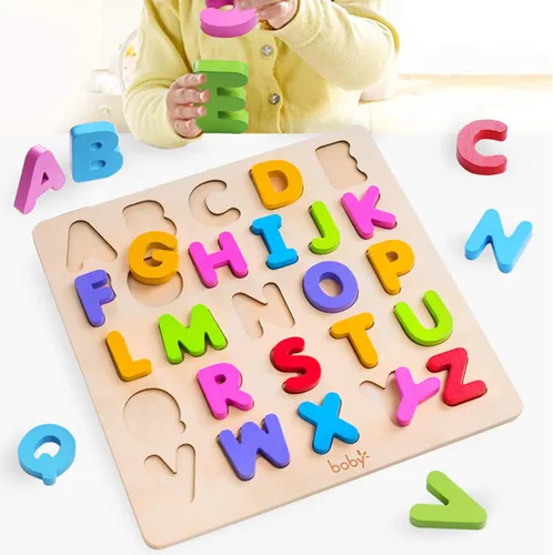 Miniatura 2 de Juguetes de Rompecabezas de Madera del Alfabeto, rompecabezas de letras y números ABC para niños de 3 años, juguetes de aprendizaje preescolar