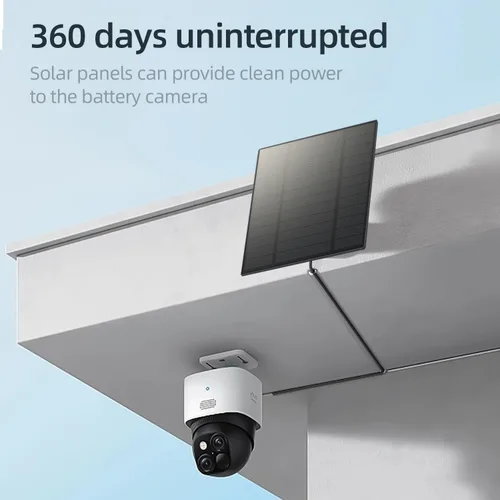 Miniatura 2 de Panel solar de 5 W para cámara de seguridad, panel solar con puerto micro USB y USB-C para cámara de batería recargable de 5 V CC al aire libre