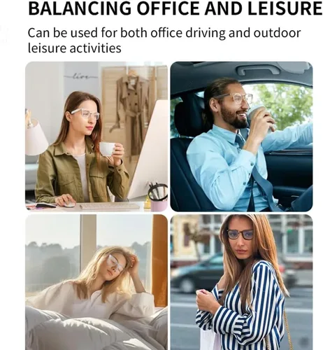 Miniatura 5 de GS07 - Lentes de sol fotocromáticos inteligentes, lentes de luz azul para hombres, Bluetooth 5.4, micrófono de sonido abierto y altavoces