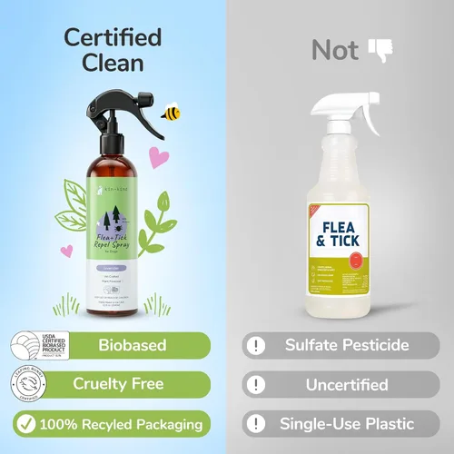 Miniatura 5 de kin+kind Prevención natural de pulgas y garrapatas para perros – Spray de pelaje no graso, formulado por veterinarios, lavanda, 12 onzas líquidas