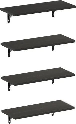 Miniatura 21 de Furinno Rossi - Estantería flotante de pared entrelazada, 4 unidades, color espresso