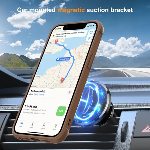 Miniatura 4 de SKYLMW – Funda compatible con iPhone 12 Pro Max y iPhone 13 Pro Max con soporte magnético invisible tipo anillo, fundas translúcidas para teléfonos
