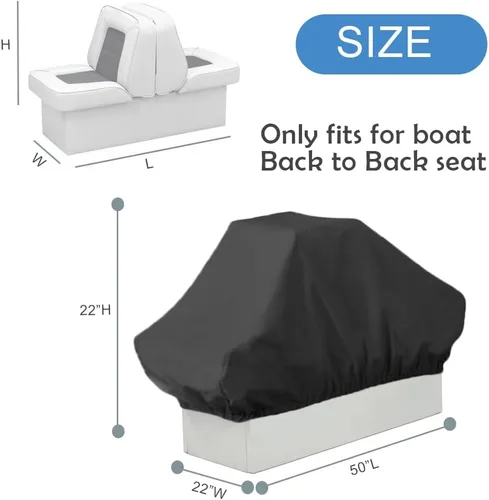Miniatura 2 de Funda de asiento de barco, funda de almacenamiento de asiento doble espalda con espalda, protector de asiento impermeable, Oxford 420D de servicio
