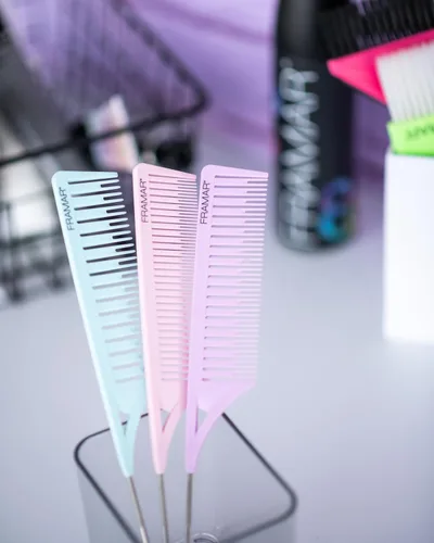 Miniatura 6 de FRAMAR Dreamweaver Juego de Peines para Mechas - Peine Profesional para Mechas con Punta Separadora, Peine de Tinte para el Cabello, Peines de Papel