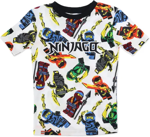 Miniatura 4 de LEGO Ninjago - Conjunto de pijama de algodón de 4 piezas, color rojo, talla 4 a 10