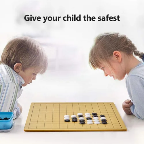 Miniatura 2 de YXCKG Gomoku & Go Juego de ajedrez para niños, diseño de cuadrícula de 9 x 9/13 x 13, tamaño portátil para viajes, dibujos animados para niños