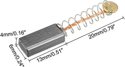 Miniatura 2 de uxcell 10 cepillos de carbono, para motor eléctrico, 0.512 in x 0.236 in x 0.157 in, herramienta eléctrica, pieza de reparación de repuesto
