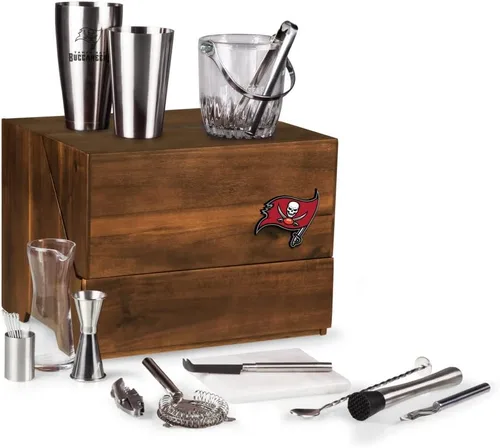 Miniatura 17 de PICNIC TIME NFL Madison Acacia - Juego de herramientas de barra de mesa, kit de camarero con soporte, juego de accesorios de bar