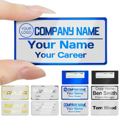 Miniatura 15 de Placa de identificación personalizada grabada con parte trasera adhesiva, placa conmemorativa personalizada de acero inoxidable, placa de nombre