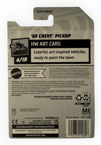 Miniatura 2 de Hot Wheels 2022 - Chevy Pickup '69 - HW Art Cars 4/10