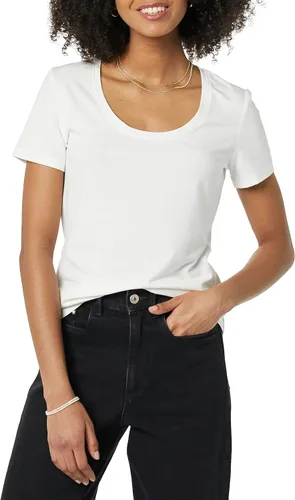 Miniatura 5 de Tienda Essentials Camiseta de manga corta con cuello redondo para mujer (disponible en tallas grandes), paquete de 2
