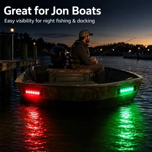 Miniatura 9 de Luces de navegación Shangyuan, luces LED de tira marinas y para popa de barco, kayak, DC 12V 2 piezas (rojo y verde)