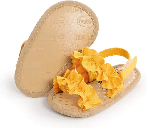 COSANKIM Sandalias de verano para bebés y niñas con suela suave de flores, zapatos de vestir para cuna, recién nacidos, para recién nacidos, para
