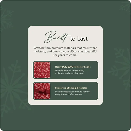 Miniatura 6 de Covermates Keepsakes - Bolsa de almacenamiento para árbol de Navidad con correas ajustables – Poliéster duradero con asas reforzadas y correas