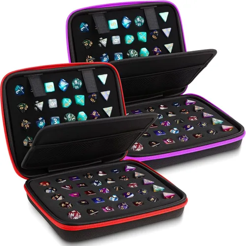 Miniatura 7 de Aoriher 1 Pcs Dice Case with Removable Slotted Tray for Storage Game Storage Case Dice Holder Holds up to 70/10 Sets (Blue)