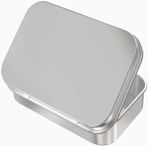 Miniatura 4 de Hulless Juego de 6 contenedores de metal con bisagras, mini contenedor de almacenamiento pequeño portátil con tapa para almacenamiento en el hogar